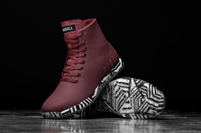 Women's Nobull High-Top Cabernet Zebra Trainers Dark / Red | SG Q3012M